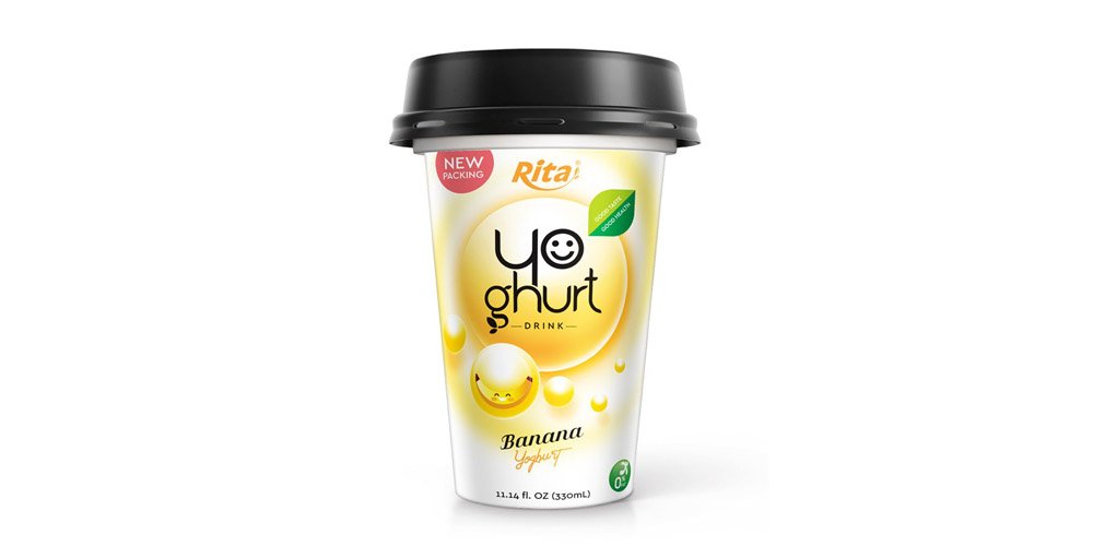 Rita Brand Yogurt Drink With Banana Flavor 330ml PP Cup